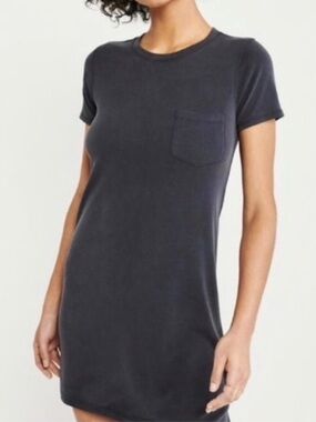 Abercrombie | Casual Short Sleeve Pocket T-Shirt Dress - Charcoal, Petite